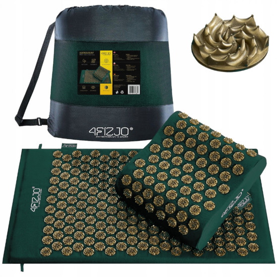 Купить Мат для иглоукалывания  4FIZJO Ergo Mat Аппликатор Кузнецова Navy Green/Gold в Киеве - фото №1